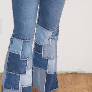 zana di patchwork flare jeans